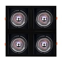 Pack x 4 - Square cardan type downlight ring for QR111 or AR111 bulb - Cutting 155 x 155 mm