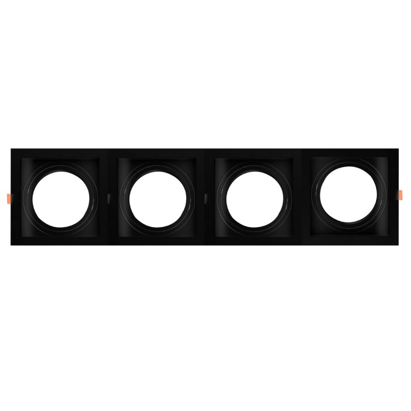 Pack x 4 - Square cardan type downlight ring for QR111 or AR111 bulb - Cutting 155 x 155 mm