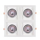 Pack x 4 - Square cardan type downlight ring for QR111 or AR111 bulb - Cutting 155 x 155 mm