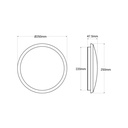 Watertight LED CCT ceiling light - 18W - Ø25cm - 1920lm - IP65