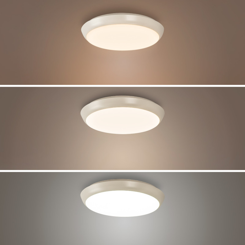 Watertight LED CCT ceiling light - 18W - Ø25cm - 1920lm - IP65