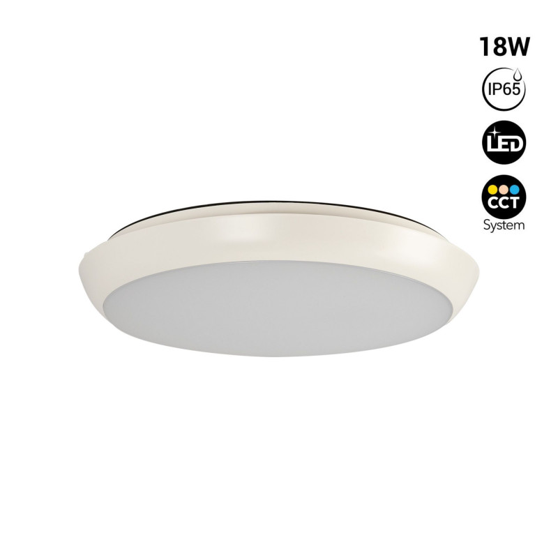 Watertight LED CCT ceiling light - 18W - Ø25cm - 1920lm - IP65