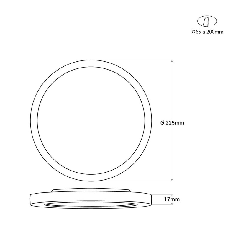 Outdoor LED CCT ceiling light - 18W - Ø22,5cm - 1450lm - IP44