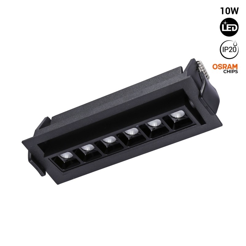 Recessed LED linear spotlight 10W - Adjustable - UGR18 - CRI90 - OSRAM Chip - 2800K