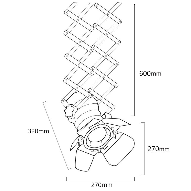 Extending and adjustable ceiling lamp "Cinema" - E27