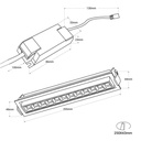 Linear recessed LED spotlight 20W - Adjustable - UGR18 - CRI90 - OSRAM Chip - 2800K