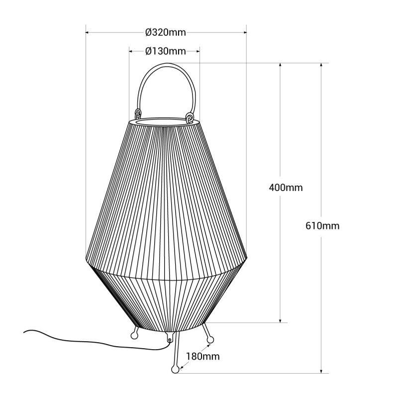 Rustic jute table lamp "Ross" - E27