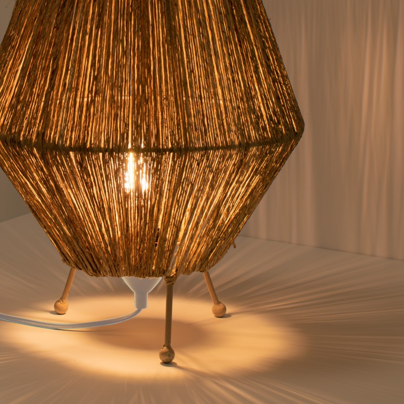 Rustic jute table lamp "Ross" - E27