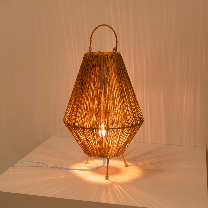 Rustic jute table lamp "Ross" - E27