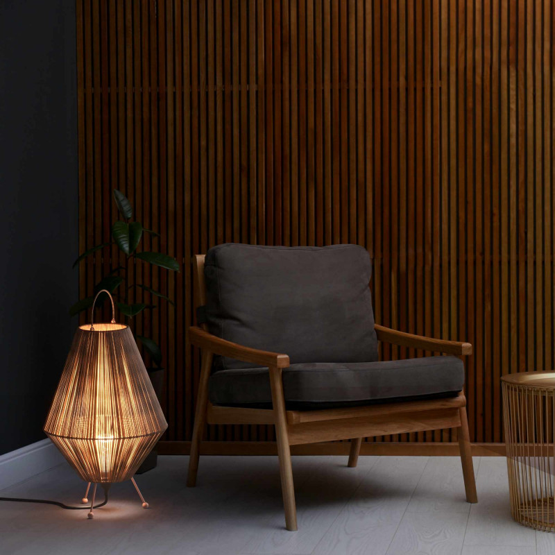 Rustic jute table lamp "Ross" - E27