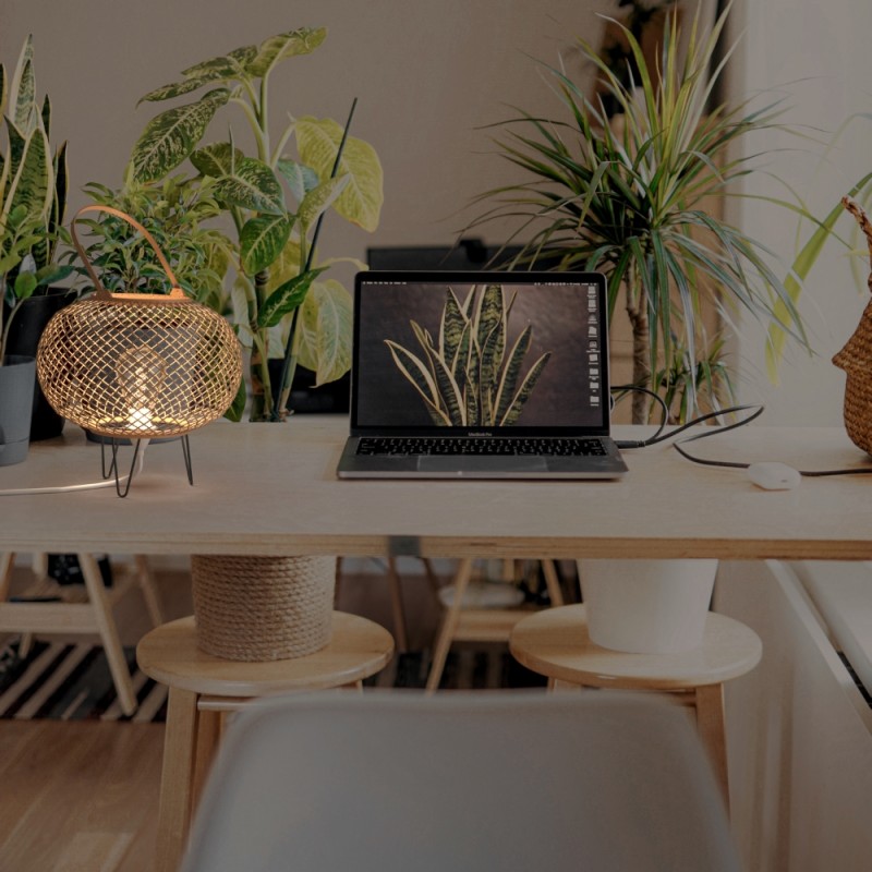 Bamboo table lamp "Sendai" - E27