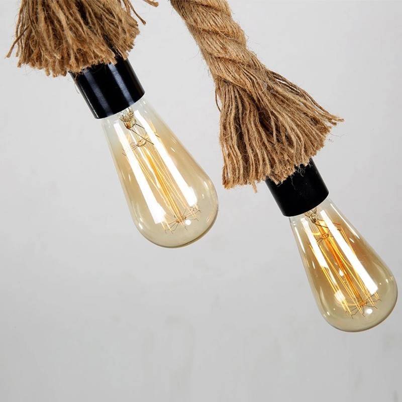Natural hemp rope pendant lamp E27 "ROPE LAMP".
