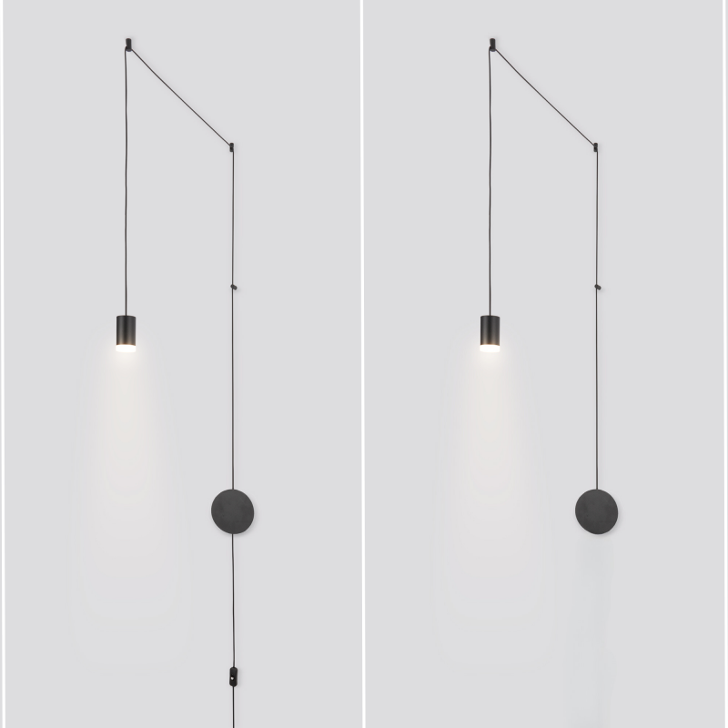 Design pendant lamp "Nebula" with plug and switch - 1x6W