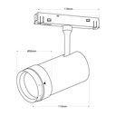 LED spotlight for magnetic rail with Zoom 10-55º - 48V - 12W