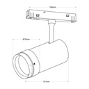 LED spotlight for magnetic rail with Zoom 10-55º - 48V - 25W