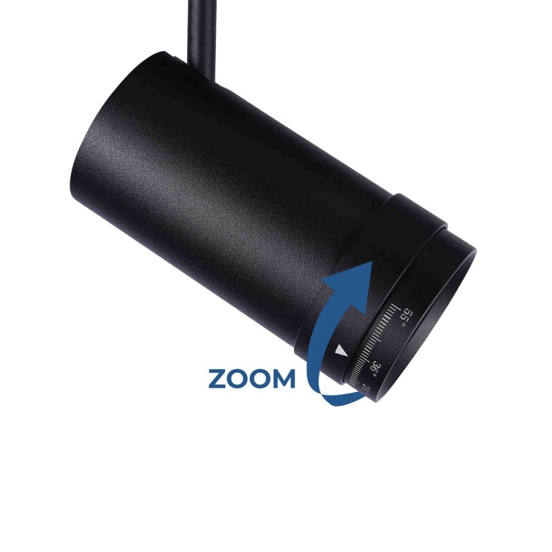 LED spotlight for magnetic rail with Zoom 10-55º - 48V - 25W