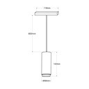 Suspension LED spotlight for magnetic rail with ZOOM 15°-60° - 48V - 8W - UGR16 - CRI95