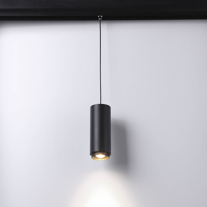 Suspension LED spotlight for magnetic rail with ZOOM 15°-60° - 48V - 8W - UGR16 - CRI95