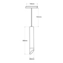 Suspension LED spotlight for magnetic rail - 48V - 7W - Low UGR - CRI95