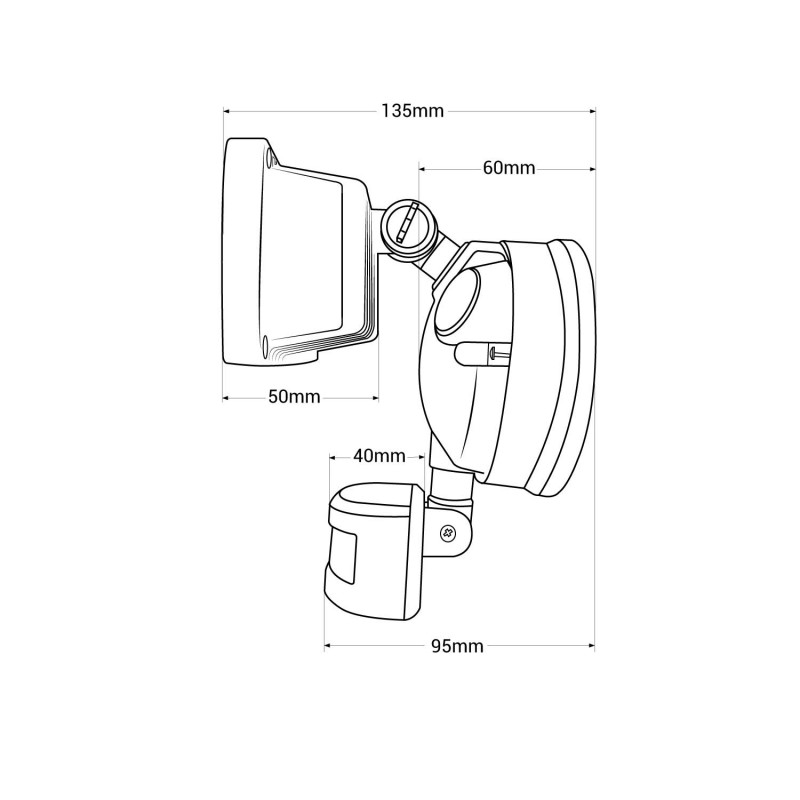 Double LED wall spotlight with PIR sensor 30W - 4000K - IP54