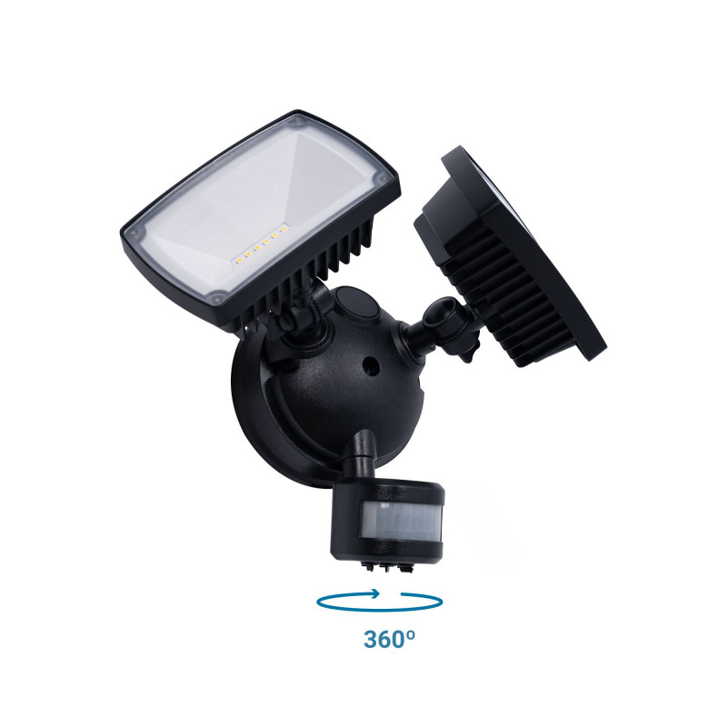 Double LED wall spotlight with PIR sensor 30W - 4000K - IP54