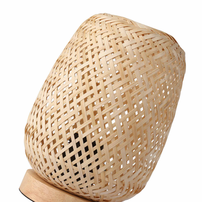 Wicker and wood table lamp "Ruka" - E27