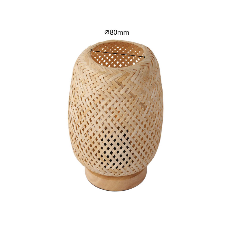 Wicker and wood table lamp "Ruka" - E27