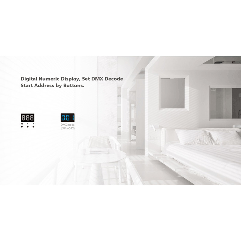 DMX512 Decoder 12-24V DC - 5A/channel - 4 Channels