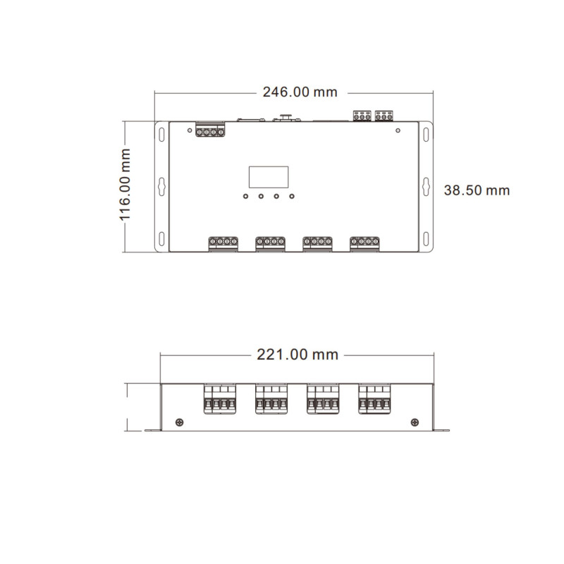DMX512 Decoder 12-24V DC - 5A/channel - 12 Channels - OLED Display