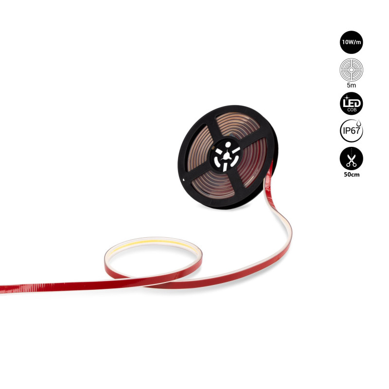 220V AC COB LED Strip - 10W/m - 12mm - IP67 - 5 meters