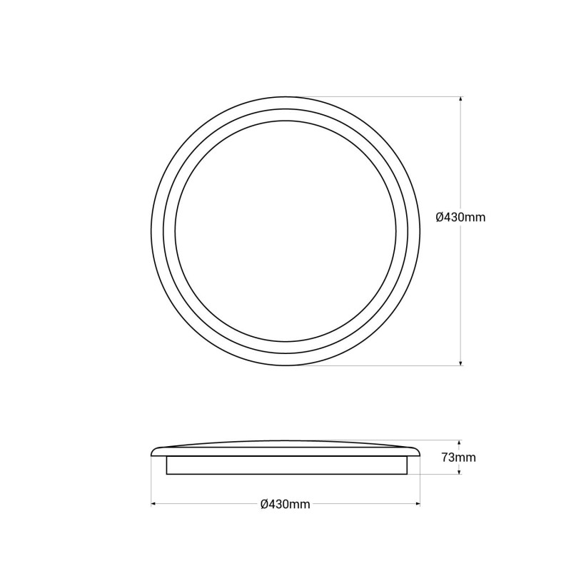 Round LED ceiling light - 30W CCT - Ø43cm - 2000lm - IP20