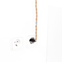 Wicker pendant lamp "Samoa" with switch and socket