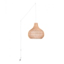 Wicker pendant lamp "Samoa" with switch and socket