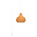 Wicker pendant lamp "Samoa" with switch and socket