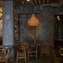 Wicker pendant lamp "Samoa" with switch and socket