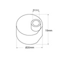 Silicone end cap for LED neon 360º - Ø20-22mm - N20D - NSD22
