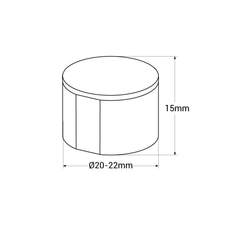 Silicone end cap for LED neon 360º - Ø20-22mm - N20D - NSD22