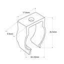 Acrylic clamp for LED neon 360º - Ø20mm - N20D