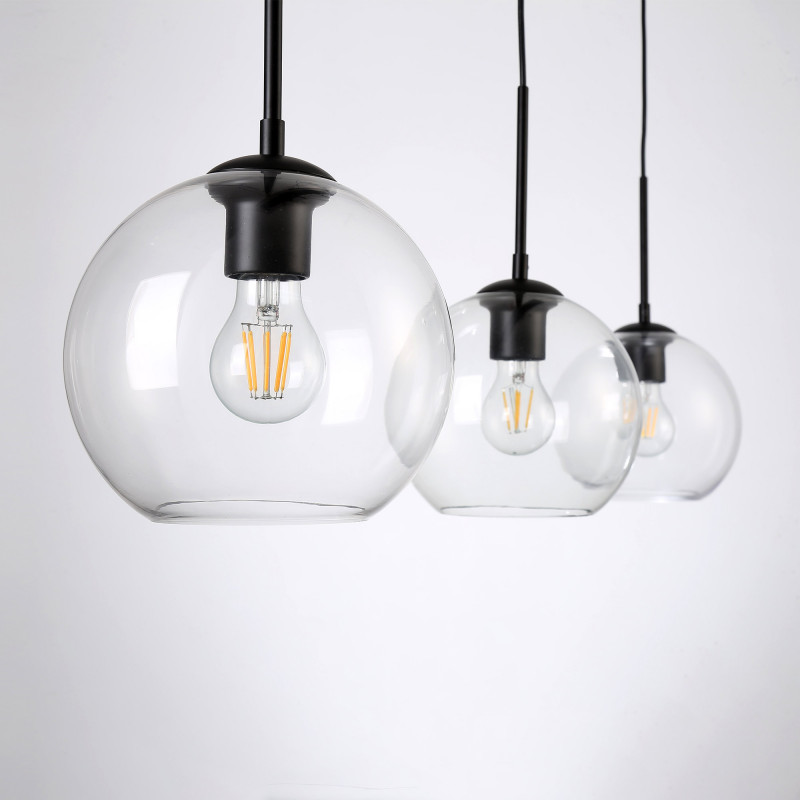 Triple glass pendant light "Merce" - 3 x E27