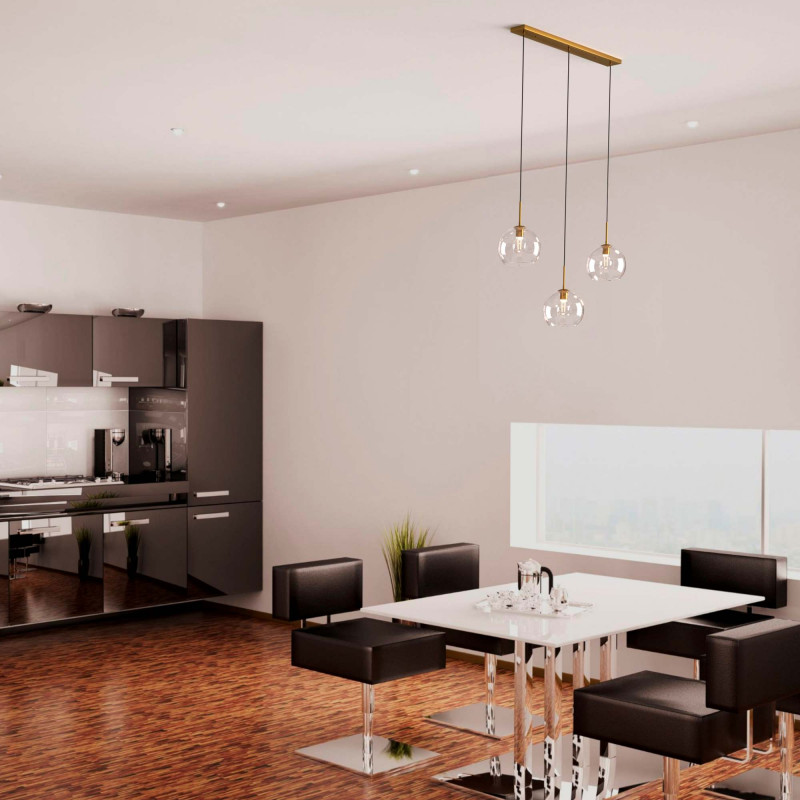 Triple glass pendant light "Merce" - 3 x E27