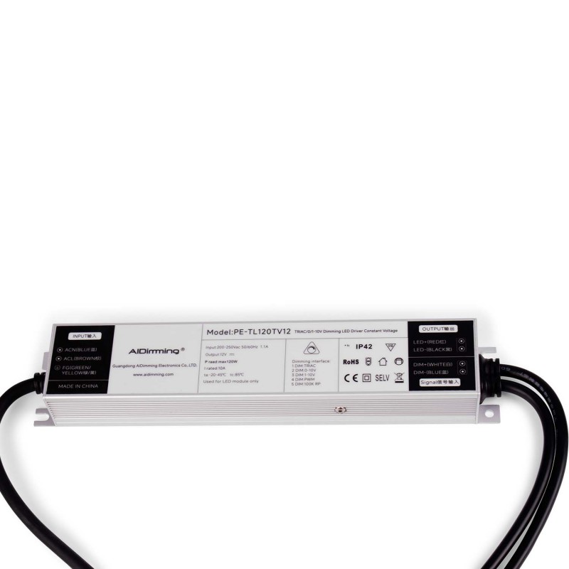 Dimmable power supply TRIAC/0-10V 200-250V - Output 12V - 10A - 120W