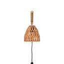 Wooden wall sconce with woven paper lampshade - "Leo"