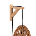 Wooden wall sconce with woven paper lampshade - "Leo"