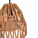 Wooden wall sconce with woven paper lampshade - "Leo"
