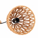 Wooden wall sconce with woven paper lampshade - "Leo"