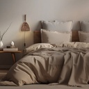 Wooden wall sconce with woven paper lampshade - "Leo"