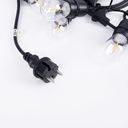 KIT - Outdoor LED string light 11,5 meters + 10 1W E27 LED bulbs - IP44 - Amber