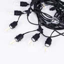 KIT - Outdoor LED string light 11,5 meters + 10 1W E27 LED bulbs - IP44 - Amber