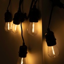KIT - Outdoor LED string light 11,5 meters + 10 1W E27 LED bulbs - IP44 - Amber