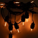 KIT - Outdoor LED string light 11,5 meters + 10 1W E27 LED bulbs - IP44 - Amber